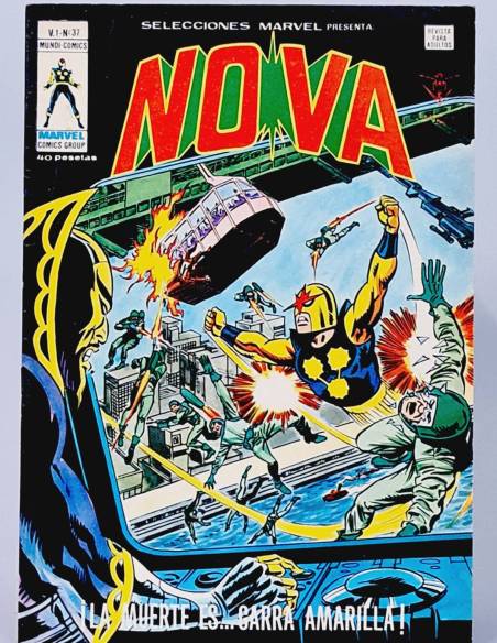 CASI EXCELENTE SELECCIONES MARVEL 37 NOVA CÓMICS VERTICE LA MUERTE ES GARRA AMARILLA