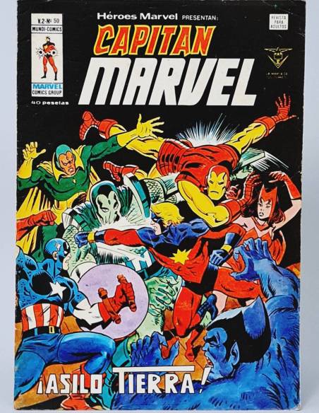 HÉROES MARVEL 50 ASILO TIERRA CAPITÁN COMICS VERTICE VOL2 VOLUMEN VOL.2 MUY BUEN ESTADO