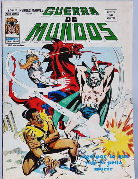 HÉROES MARVEL 23 GUERRA DE MUNDOS PENA MORIR COMICS VERTICE VOL2 VOLUMEN VOL.2 MUY BUEN ESTADO