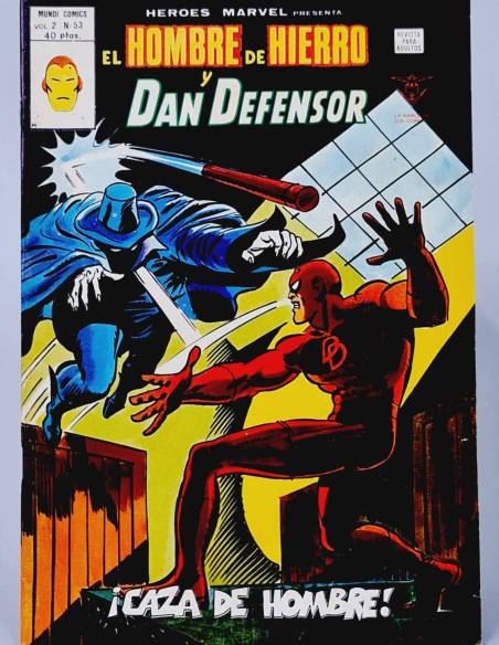 EXCELENTE HÉROES MARVEL 53 HOMBRE HIERRO DAN DEFENSOR CAZA CÓMICS VERTICE VOL2 VOLUMEN VOL.2