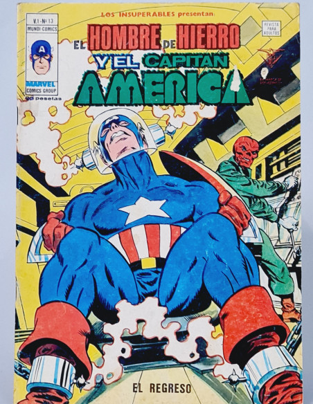 LOS INSUPERABLES 13 HOMBRE DE HIERRO CAPITÁN AMÉRICA CÓMICS VERTICE MARVEL MUY BUEN ESTADO