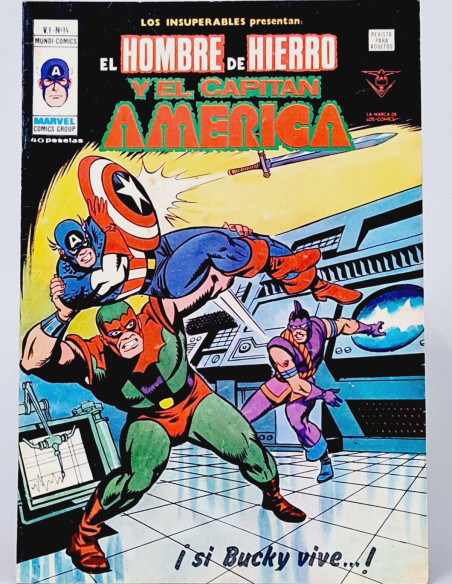 LOS INSUPERABLES 14 HOMBRE DE HIERRO CAPITÁN AMÉRICA CÓMICS VERTICE MARVEL MUY BUEN ESTADO