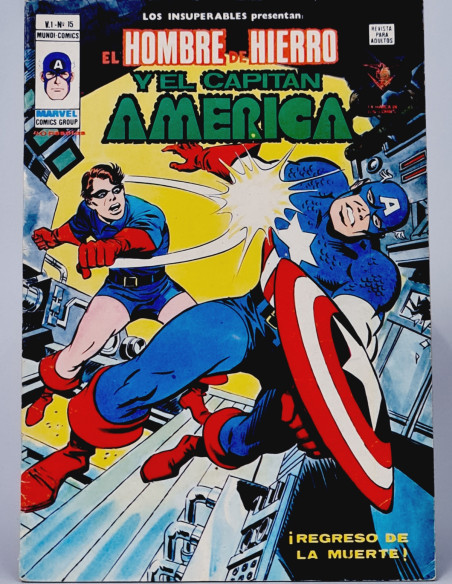LOS INSUPERABLES 15 HOMBRE DE HIERRO CAPITÁN AMÉRICA CÓMICS VERTICE MARVEL MUY BUEN ESTADO