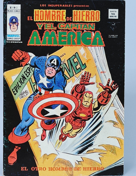 LOS INSUPERABLES 7 HOMBRE DE HIERRO CAPITÁN AMÉRICA CÓMICS VERTICE MARVEL EL OTRO BUEN ESTADO