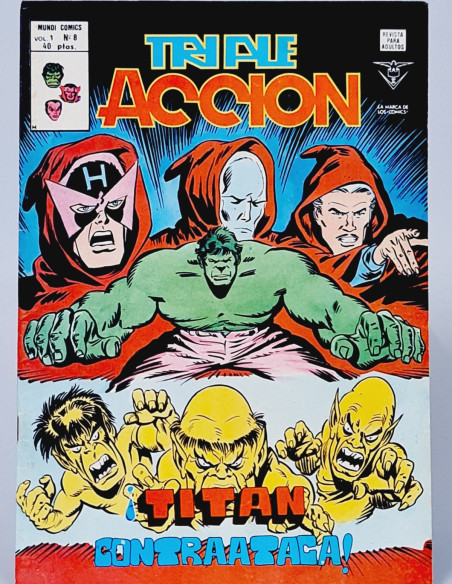 CASI EXCELENTE TRIPLE ACCIÓN 8 TITÁN CONTRAATACA CÓMICS VERTICE MARVEL