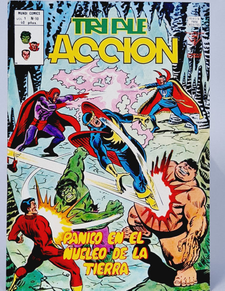 CASI EXCELENTE TRIPLE ACCIÓN 10 PÁNICO EN EL NÚCLEO DE LA TIERRA CÓMICS VERTICE MARVEL