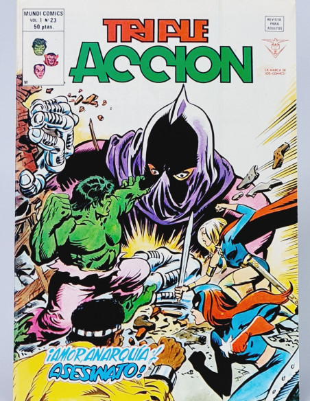 CÓMIC DE KIOSCO TRIPLE ACCIÓN 23 AMOR ANARQUÍA Y ASESINATO EDICIONES VERTICE MARVEL