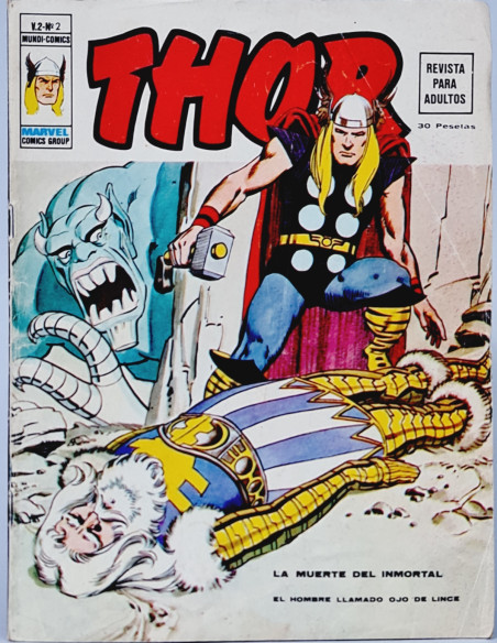 CÓMIC THOR 2 LA MUERTE DEL INMORTAL VOL2 EDICIONES VERTICE MARVEL VOL.2 VOLUMEN BUEN ESTADO