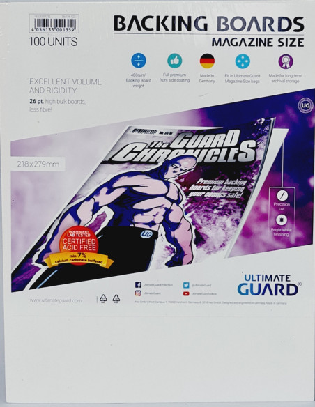 TAPAS CARTÓN ULTIMATE GUARD MAGAZINE SIZE 400 GRAMOS BACKING BOARDS 218X279mm