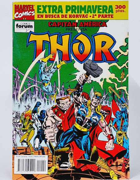 CÓMIC CASI EXCELENTE THOR EXTRA PRIMAVERA 1992 ESPECIAL CAPITÁN AMÉRICA FORUM MARVEL GRAPA