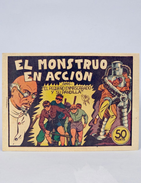 TEBEO EXCELENTE PEQUEÑO ENMASCARADO PANDILLA EL MONSTRUO ACCIÓN 9 EDITORIAL VALENCIANA CÓMIC ANTIGUO