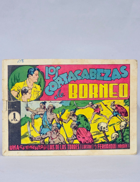 TEBEO LUISÓN NANDÍN LOS CORTACABEZAS DE BORNEO AGUILAR CÓMIC ANTIGUO ORIGINAL NORMAL BUEN ESTADO