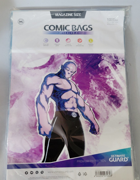 ULTIMATE GUARD COMIC BAGS ADHESIVO SOLAPA MAGAZINE SIZE BIG BOLSAS FUNDAS COMICS 222X281mm