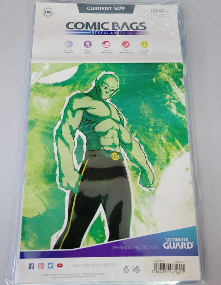 ULTIMATE GUARD COMIC BAGS CURRENT SIZE SOLAPA ADHESIVA BOLSAS FUNDAS COMICS 175x268mm