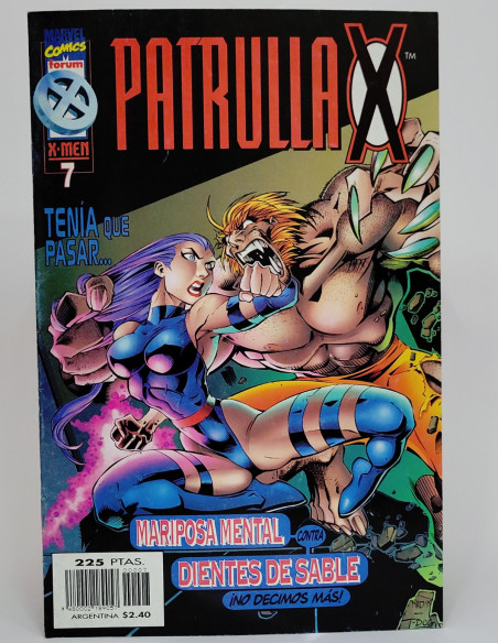 CÓMIC PATRULLA X 7 MARIPOSA MENTAL DIENTES SABLE FORUM MARVEL MUY BUEN ESTADO