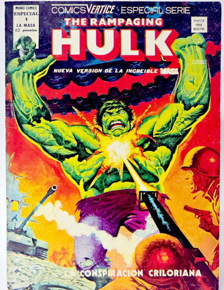 CÓMIC DE RAMPANCING HULK 1 LA MASA CONSPIRACIÓN CRILORIANA VERTICE MARVEL NORMAL ESTADO