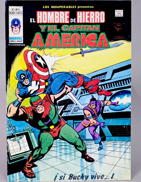 CÓMIC LOS INSUPERABLES 14 HOMBRE DE HIERRO CAPITÁN AMÉRICA VERTICE MARVEL NORMAL/BUEN ESTADO