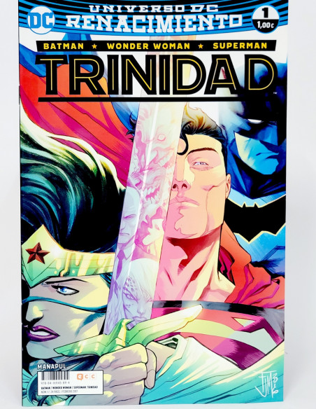 CÓMIC DE KIOSCO BATMAN WONDER WOMAN SUPERMAN TRINIDAD 1 UNIVERSO DC EDICIONES ECC RENACIMIENTO