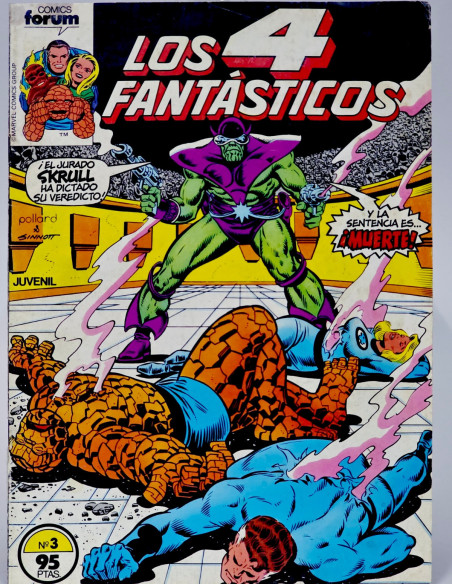 CÓMIC LOS 4 FANTÁSTICOS 3 VOL.1 FORUM MARVEL VOLUMEN EN BUEN ESTADO