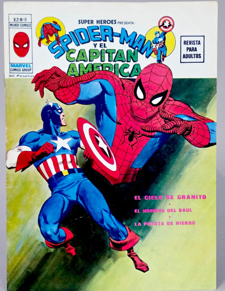 CÓMIC EXCELENTE SUPER HEROES 8 SPIDERMAN CAPITÁN AMÉRICA EL CIELO VOL.2 VERTICE VOLUMEN MARVEL