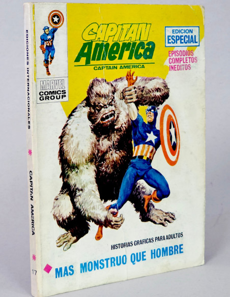 CÓMIC CAPITÁN AMÉRICA 17 MÁS MONSTRUO QUE HOMBRE VOL.1 VERTICE MARVEL VOLUMEN TACO BUEN ESTADO