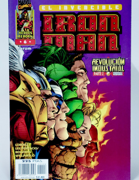 CÓMIC DE KIOSCO HEROES REBORN IRON MAN 6 FORUM MARVEL GRAPA