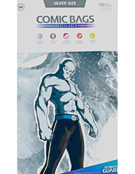 BAGS CURRENT SIZE SOLAPA ADHESIVA ULTIMATE GUARD COMIC BOLSAS FUNDAS COMICS 175x268mm