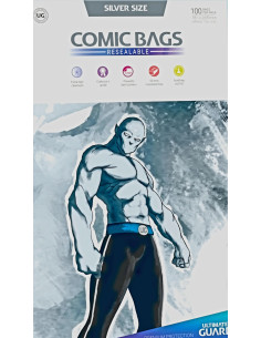 ULTIMATE GUARD COMIC BAGS SILVER SIZE SOLAPA ADHESIVA...