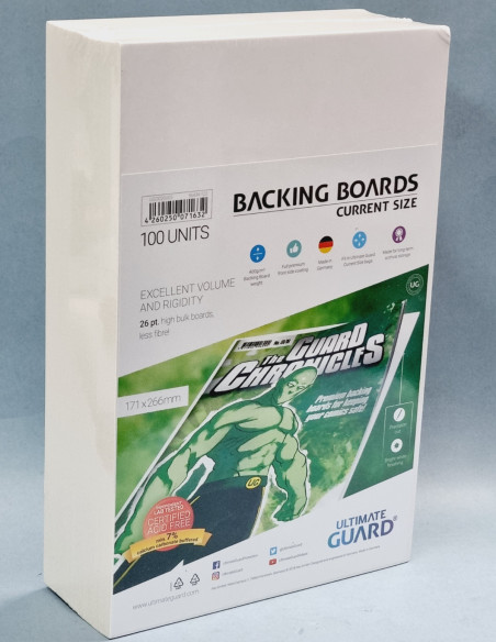 BACKING BOARDS ULTIMATE GUARD CURRENT SIZE 400g TAPAS TRASERAS CARTON COMICS 177x266mm