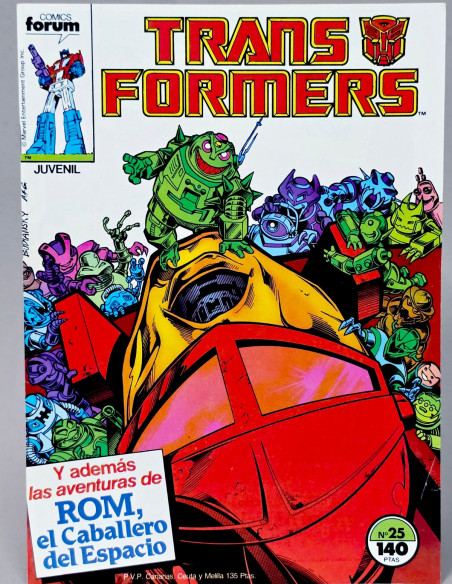 CÓMIC DE KIOSCO TRANSFORMERS 25 FORUM MARVEL GRAPA