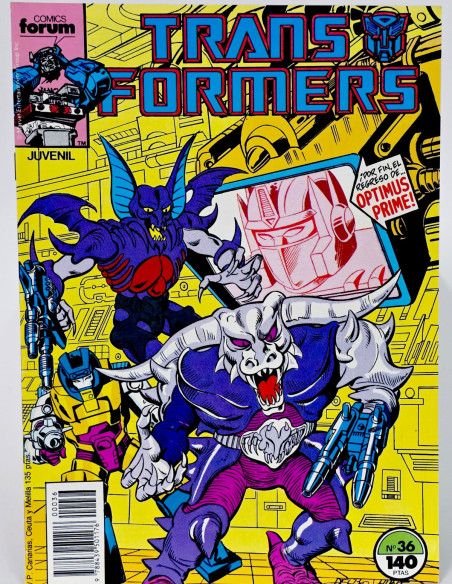 CÓMIC DE KIOSCO TRANSFORMERS 36 FORUM MARVEL GRAPA