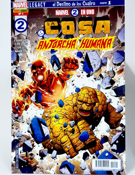 CÓMIC DE KIOSCO MARVEL 2 EN UNO LA COSA Y LA ANTORCHA HUMANA 1 PANINI MARVEL GRAPA