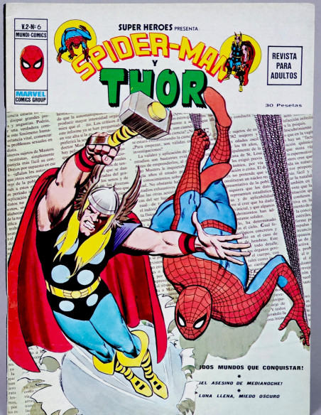 CÓMIC EXCELENTE SUPER HÉROES 6 DOS MUNDOS VOL.2 SPIDERMAN THOR VERTICE VOLUMEN MARVEL