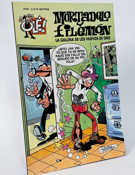 CÓMIC MORTADELO Y FILEMÓN 26 LA GALLINA OLÉ TERCERA EDICIÓN EDICIONES B DE KIOSCO