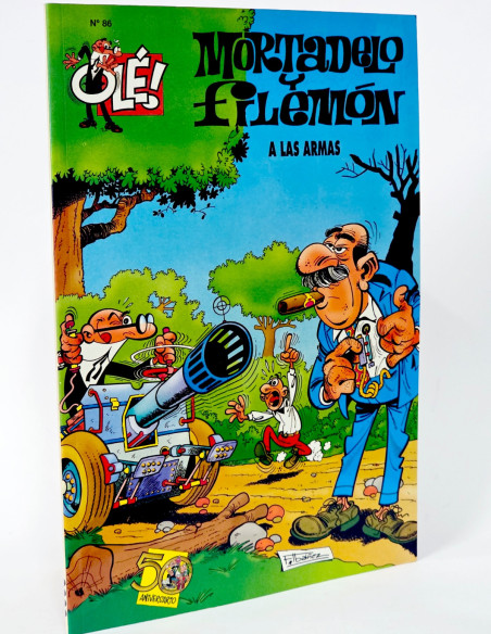 CÓMIC MORTADELO Y FILEMÓN 86 A LAS ARMAS OLÉ CUARTA EDICIÓN EDICIONES B DE KIOSCO