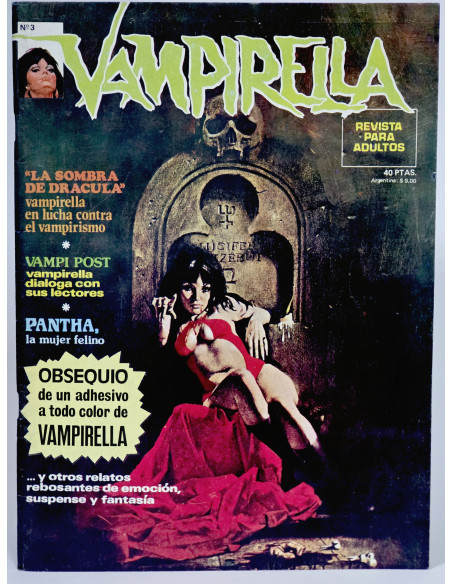 EXCELENTE ESTADO VAMPIRELLA 3 COMICS TERROR LA SOMBRA DE DRACULA FEBRERO 75 EDITORIAL GARBO