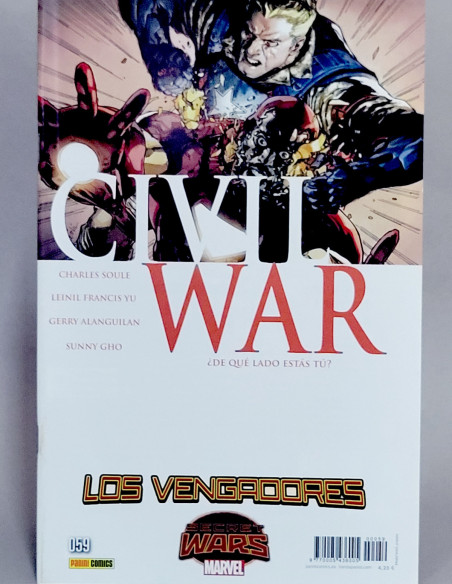 CÓMIC LOS VENGADORES 59 CIVIL WAR SECRET WARS VOL.4 PANINI MARVEL VOLUMEN GRAPA DE KIOSCO