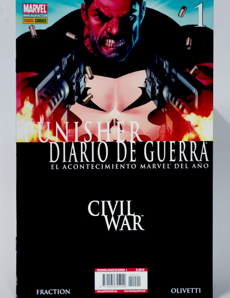CÓMIC PUNISHER DIARIO DE GUERRA 1 CIVIL WAR PANINI MARVEL GRAPA DE KIOSCO