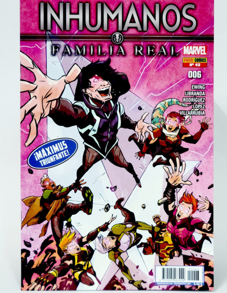 CÓMIC INHUMANOS FAMILIA REAL 43 PANINI MARVEL GRAPA DE KIOSCO