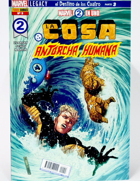 CÓMIC MARVEL 2 EN UNO 3 LA COSA ANTORCHA HUMANA PANINI MARVEL GRAPA DE KIOSCO