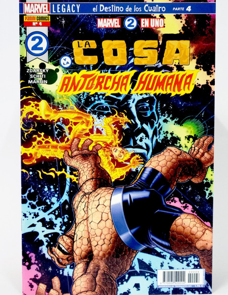 CÓMIC MARVEL 2 EN UNO 4 LA COSA ANTORCHA HUMANA PANINI MARVEL GRAPA DE KIOSCO
