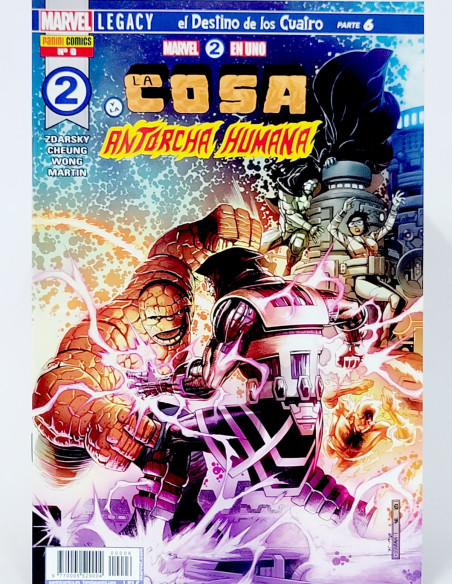 CÓMIC MARVEL 2 EN UNO 6 LA COSA ANTORCHA HUMANA PANINI MARVEL GRAPA DE KIOSCO