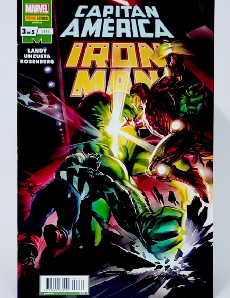 CÓMIC CAPITÁN AMÉRICA 134 IRON MAN VOL.8 PANINI MARVEL VOLUMEN GRAPA DE KIOSCO