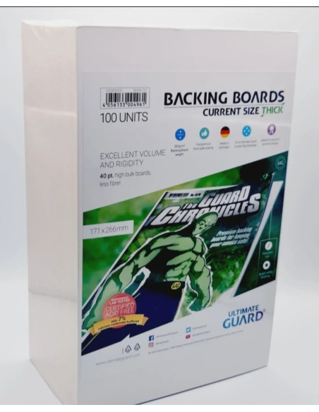 ULTIMATE GUARD BACKING BOARDS CURRENT SIZE THICK 560g TAPAS TRASERAS COMICS 171x266mm HIGH BULK