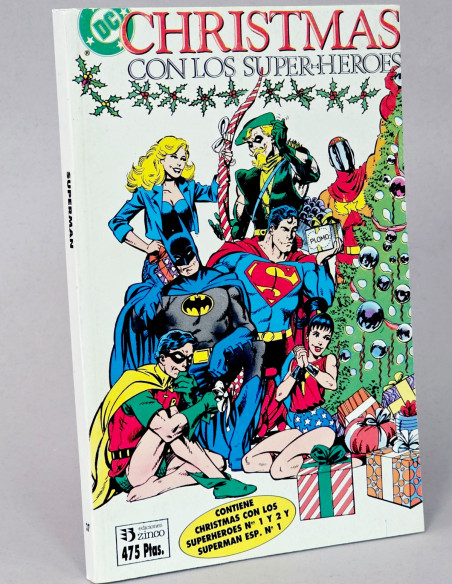 CÓMIC CHRISTMAS CON LOS SUPERHÉROES 1 y 2 SUPERMAN 37 RETAPADO ZINCO DC EXCELENTE ESTADO