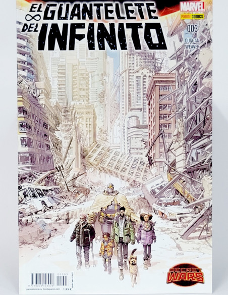 CÓMIC SECRET WARS EL GUANTELETE DEL INFINITO 3 PANINI MARVEL GRAPA DE KIOSCO