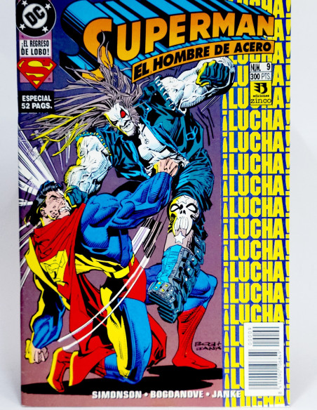 CÓMIC SUPERMAN 9 EL HOMBRE DE ACERO EDICIONES ZINCO GRAPA MUY BUEN ESTADO