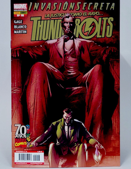CÓMIC THUNDERBOLTS 16 INVASIÓN SECRETA PANINI MARVEL GRAPA DE KIOSCO