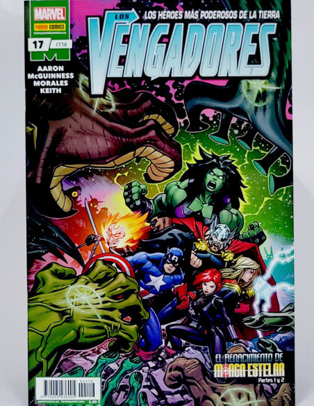 CÓMIC LOS VENGADORES 116 EL RENACIMIENTO DE MARCA ESTELAR PANINI MARVEL GRAPA DE KIOSCO