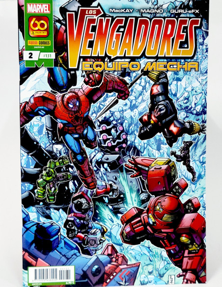 CÓMIC LOS VENGADORES EQUIPO MECHA 131 PANINI MARVEL GRAPA DE KIOSCO